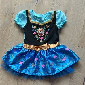 Frozen Ana Disney Blue and Gold Kids Costume Dress